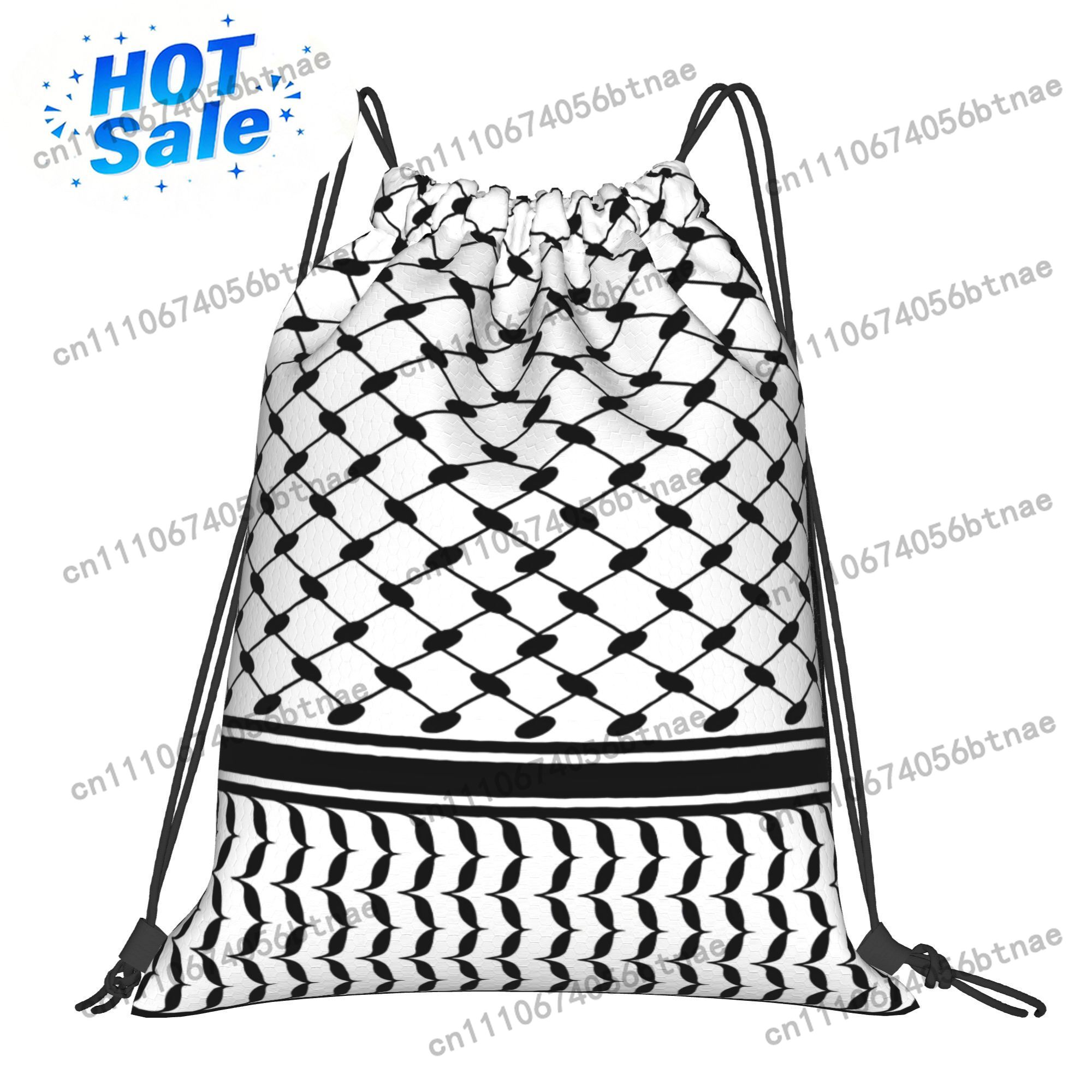 Drawstring Gym Bag - Kufiya Orta Doğu Desenli İpli Çanta
