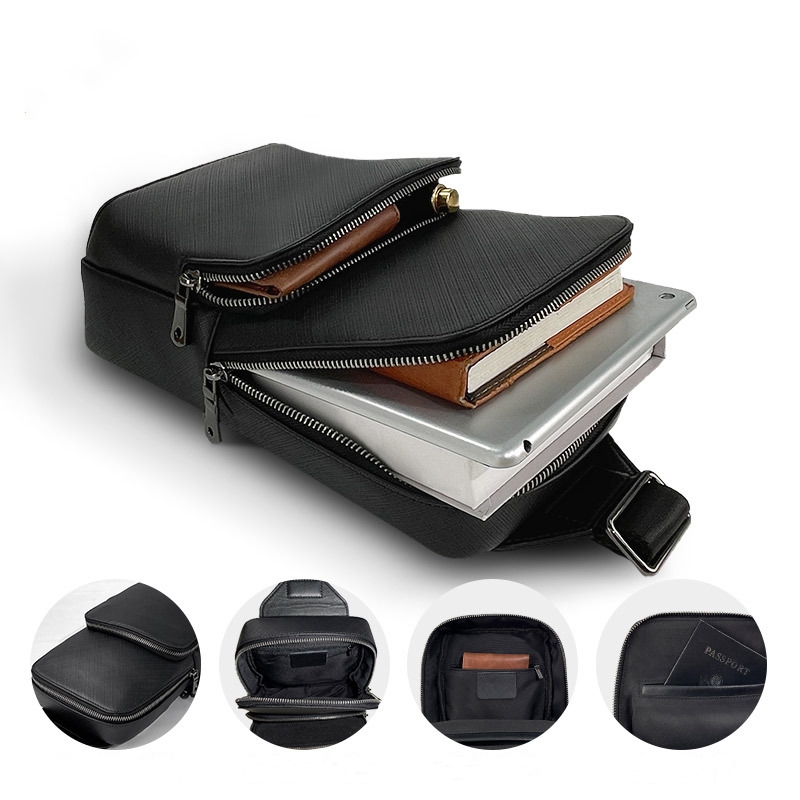 Sling Backpack Shoulder - Moda tasarım siyah erkek Sling göğüs