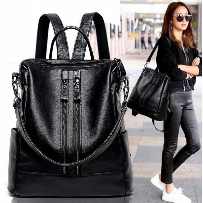 Mini Backpack Purse - Kadın Yumuşak Deri Sırt Çantası Okul