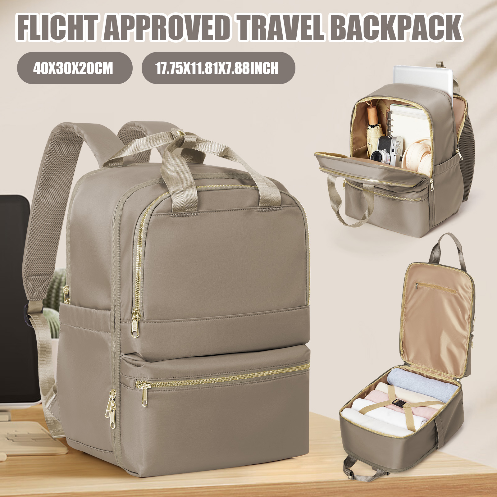Canvas Backpack Casual - Ryanair 40x30x20 Kadınlar için Seyahat Sırt